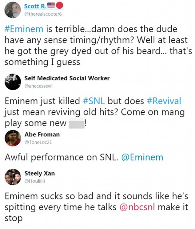 Eminem snl tweets