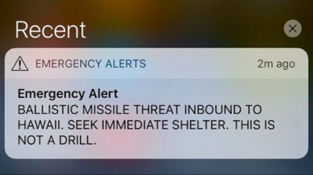 Hawaii Ballistic Missile threat